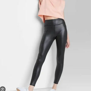 A New Day Black Faux Leather Leggings Size XXL